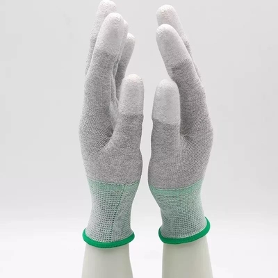 La fibre de carbone de 13 mesures a tricoté l'unité centrale blanche a enduit gants d'ESD de gants de travail d'anti