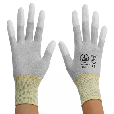 Le Cleanroom antistatique a tricoté la poly unité centrale d'ESD a enduit des gants