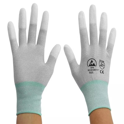 Le Cleanroom antistatique a tricoté la poly unité centrale d'ESD a enduit des gants