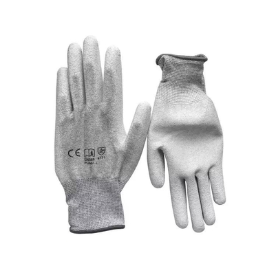 La paume enduite non pelucheuse d'unité centrale d'ESD d'anti gant statique d'ESD a adapté les gants antistatiques de travail de sécurité de fibre de carbone de gants