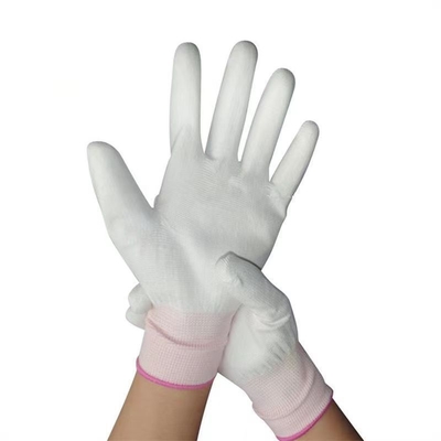 Anti gants statiques fonctionnants en nylon de travail 13 gants sans couture d'ESD d'ajustement de dessus de fibre de carbone de mesure