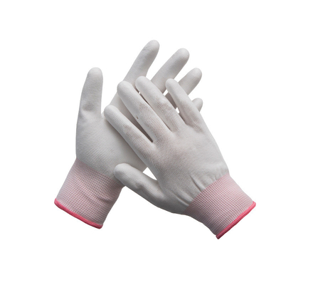 Anti gants statiques fonctionnants en nylon de travail 13 gants sans couture d'ESD d'ajustement de dessus de fibre de carbone de mesure