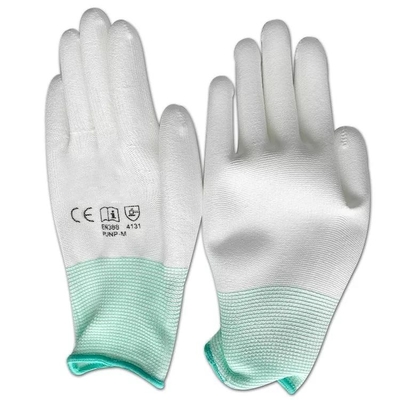 Le polyuréthane a enduit le revêtement Hyflex de polyester de 13 mesures l'unité centrale d'ESD qu'antistatique a plongé des gants de sécurité