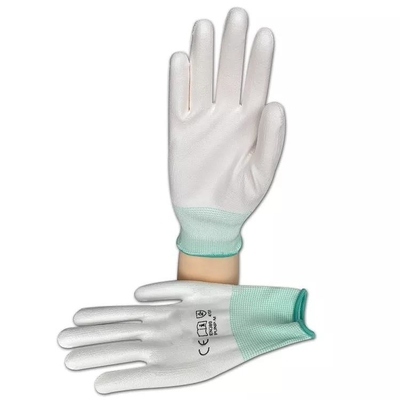 Le polyuréthane a enduit le revêtement Hyflex de polyester de 13 mesures l'unité centrale d'ESD qu'antistatique a plongé des gants de sécurité