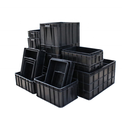 Noir en plastique antistatique de tonneau de Tray Folding ESD de l'électronique avec des diviseurs