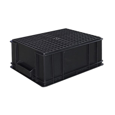 Circulation en plastique conductrice de SMT de support d'ESD de noir électronique de boîte de rangement antistatique