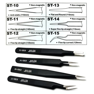 Réparation d'outils d'extension de cil faux de brucelles de sourcil d'acier inoxydable de VETUS hyperfine tout pour les clous de construction de cil