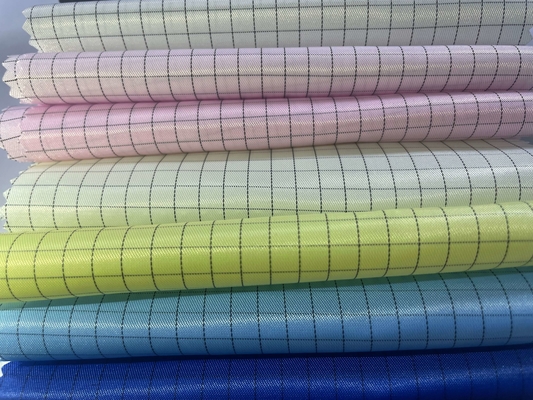 Tissu ignifuge conducteur d'ESD anti tissu imperméable statique de sergé de poly coton FR pour des vêtements de travail