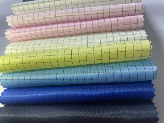 Tissu confortable de bande d'ESD 5mm d'anti d'ESD de tissus coton statique léger de polyester pour d'anti vêtements statiques de Cleanroom