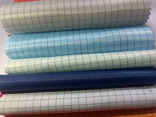 textile tissé antistatique d'ESD de polyester rose orange de grille de 5mm pour l'habillement antistatique
