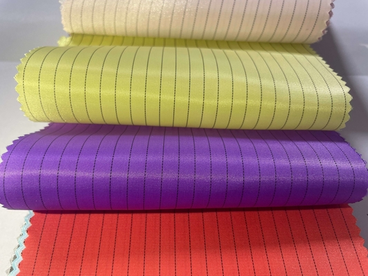130GSM anti statique ESD Polyester 5mm Stripe Polyester Tissu ESD de carbone