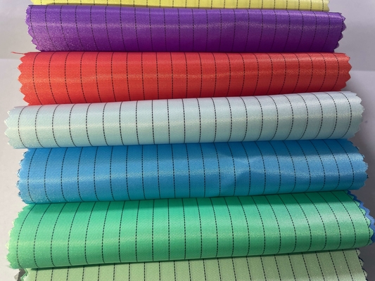 130GSM anti statique ESD Polyester 5mm Stripe Polyester Tissu ESD de carbone