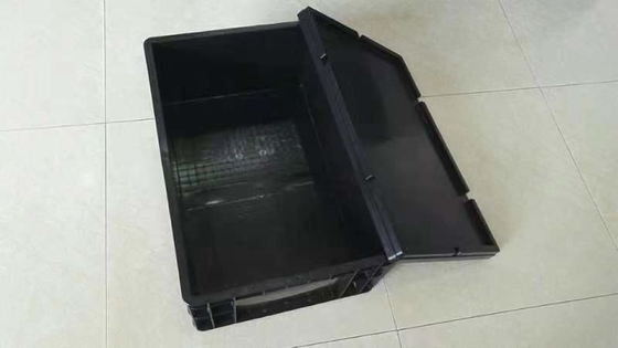 Boîte en plastique conductrice antistatique d'ESD de conteneurs de Tray With Dividers Black Antistatic de poubelle d'ESD de Cleanroom avec la couverture