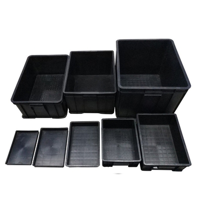 La boîte de carton de circulation de boîte de compartiment d'Esd pour paquet statique en plastique électronique d'ESD de noir de carte PCB l'anti et le stockage acceptent