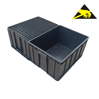 Boîtes de rangement statiques conductrices logistiques en plastique d'ESD Tray Box Bins Pp Folding les anti embarquent grand Tote Box