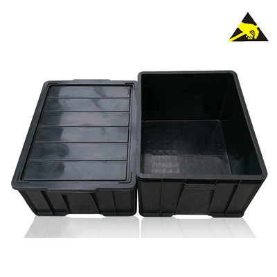 Anti boîtes statiques de plateau d'ESD de noir de pliage de carton de boîte antistatique antistatique en plastique de conteneur pour l'électronique