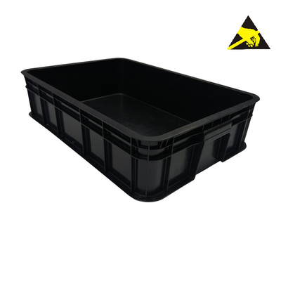 La boîte de rangement antistatique d'Esd de boîte de rangement de carte PCB d'Esd étire la caisse d'Esd de poubelles de récipient en plastique conducteur avec le couvercle