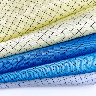 Rayure statique de taffetas de tissus d'ESD de grille du polyester 5mm anti pour le vêtement d'ESD