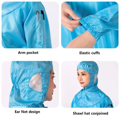 La pièce propre d'ESD vêtx combinaison statique 100D*100D de costume de travailleur l'anti
