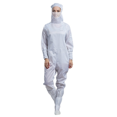Manteaux statiques blancs de laboratoire d'ESD de vêtements d'industrie électronique les anti tiennent le collier