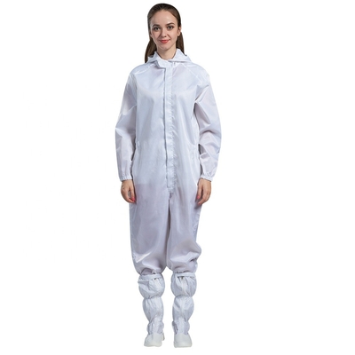 Salopette statique de pièce propre de salopette d'ESD de collier blanc de support anti