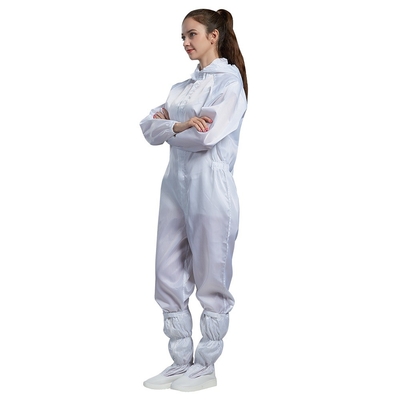 Salopette statique de pièce propre de salopette d'ESD de collier blanc de support anti