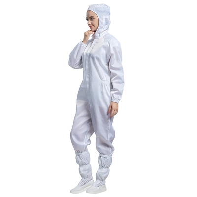 chemise statique de pièce propre de coton de polyester de vêtements de grille de 5mm anti