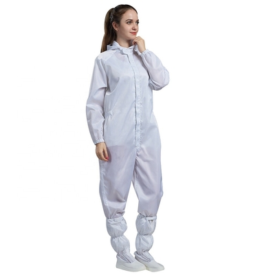 chemise statique de pièce propre de coton de polyester de vêtements de grille de 5mm anti
