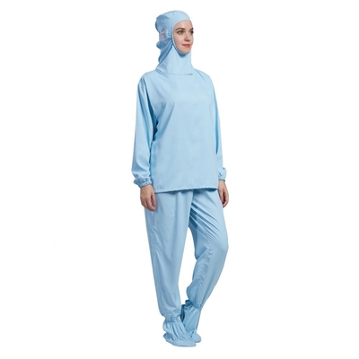 Pantalon de chemise de douille d'anti vêtements de travail statiques à capuchon de Cleanroom long