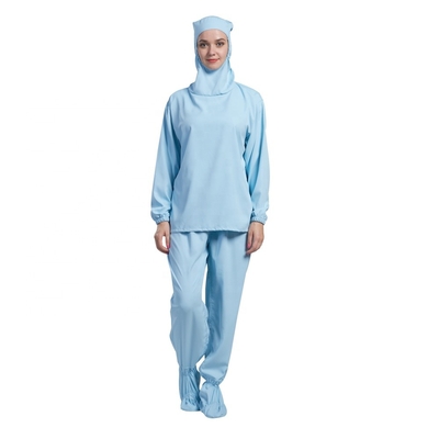 Pantalon de chemise de douille d'anti vêtements de travail statiques à capuchon de Cleanroom long