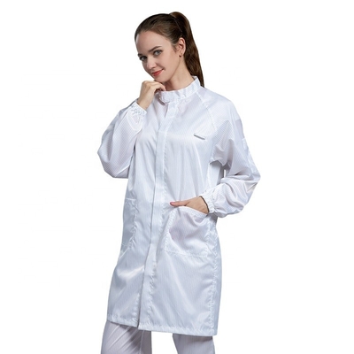 Manteau rabattu de collier vêtements statiques médicaux d'ESD de laboratoire d'anti