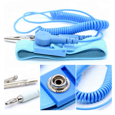 3meters ligne bleue bracelet de dragonne d'ESD de tissu de PVC pour le Cleanroom