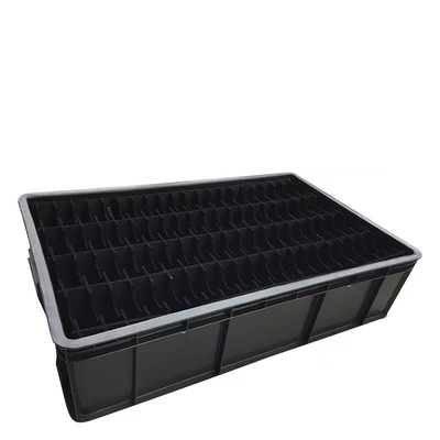 Noir fait sur commande en plastique de circulation de palette d'anti conteneur statique d'OEM d'ESD