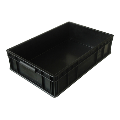 Boîtes en plastique conducteur d'ESD Tote Box ridé antistatique noir