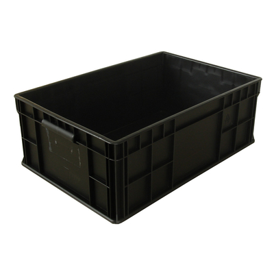 Boîtes en plastique conducteur d'ESD Tote Box ridé antistatique noir