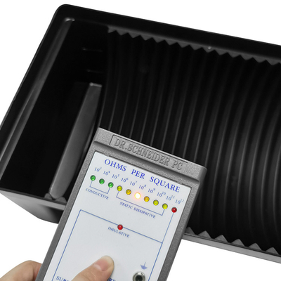 Anti feuille statique de poubelles sûres écologiques translucides d'ESD avec le couvercle