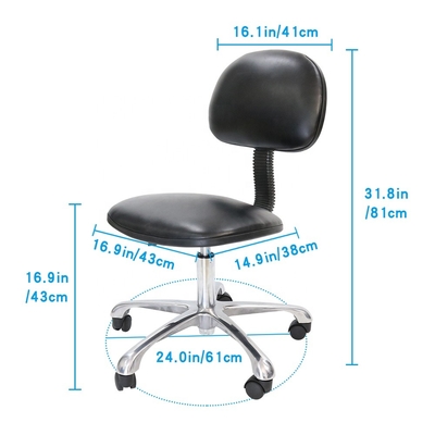 Chaise verticale de tâche de levage de gaz d'ESD de laboratoire en métal réglable de chaise dans le Cleanroom