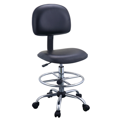 Anti cadre statique en métal de chaise de laboratoire de dossier noir d'ESD avec Seat en plastique dur