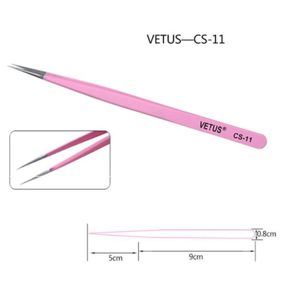 Brucelles antistatiques d'acier inoxydable d'Eyebow de précision de brucelles de Vetus ESD 15