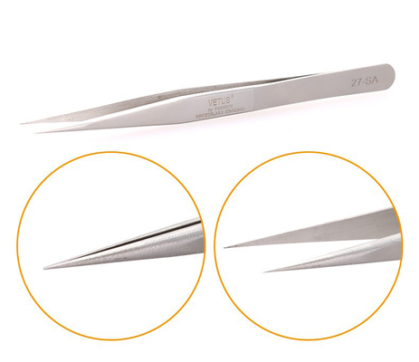 Brucelles Vetus Lash Extension Tweezers d'acier inoxydable de série de surface plane SA