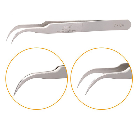 Extension droite de cil de paires de LashArt Vetus Lash Tweezers Curved Fine Point