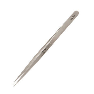 Acier inoxydable de brucelles de 1SA Vetus Lash Tweezers Straight Fine Point