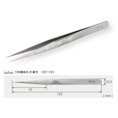 Brucelles de précision de Lash Tweezers SA de Vetus en métal point fin pour le Cleanroom