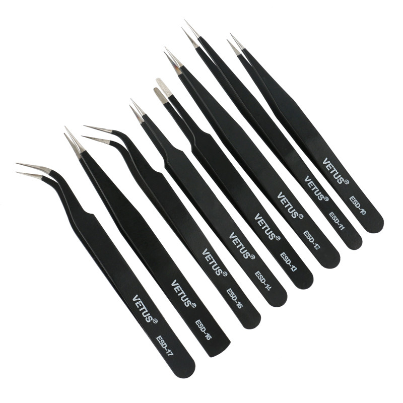Pince à épiler pour extensions de cils Pince à épiler rose VETUS Pince à épiler à cils robuste et durable antistatique haute ESD