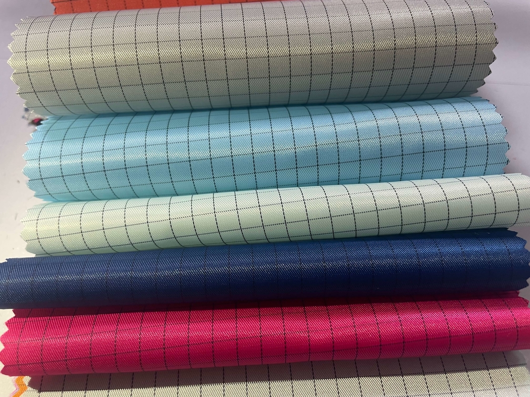 textile tissé antistatique d'ESD de polyester rose orange de grille de 5mm pour l'habillement antistatique