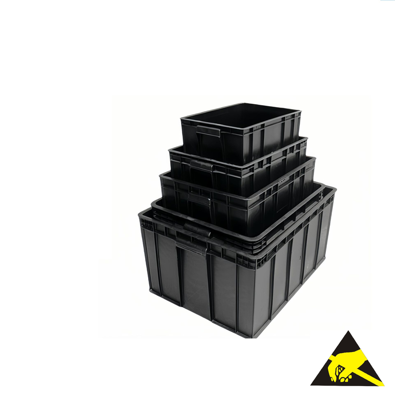 Boîtes conductrices de poubelle antistatique en plastique antistatique d'Esd Tray Container Esd Component Tray pour l'électronique