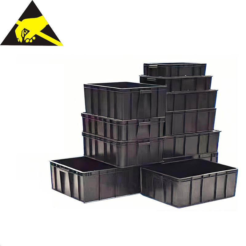 La boîte de carton de circulation de boîte de compartiment d'Esd pour paquet statique en plastique électronique d'ESD de noir de carte PCB l'anti et le stockage acceptent