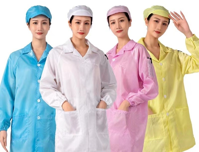 Pantalon à capuchon de travail de long de douille anti de T-shirt Cleanroom statique d'ESD 2.5mm
