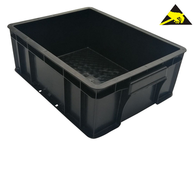 Poubelles empilables d'Esd de circulation de noir de Cleanroom de boîte en plastique d'Esd de boîte d'Esd de plateaux sûrs en plastique de carte PCB pour la protection antistatique